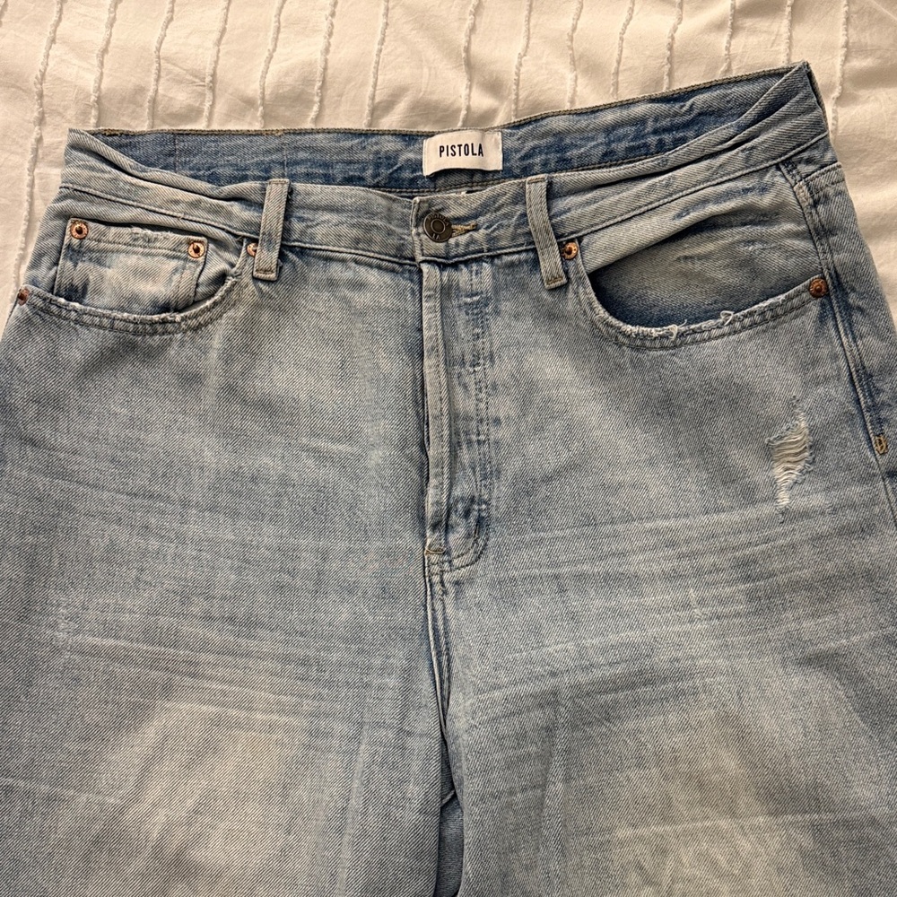 Pistola Distressed Light Blue Boyfriend Jeans